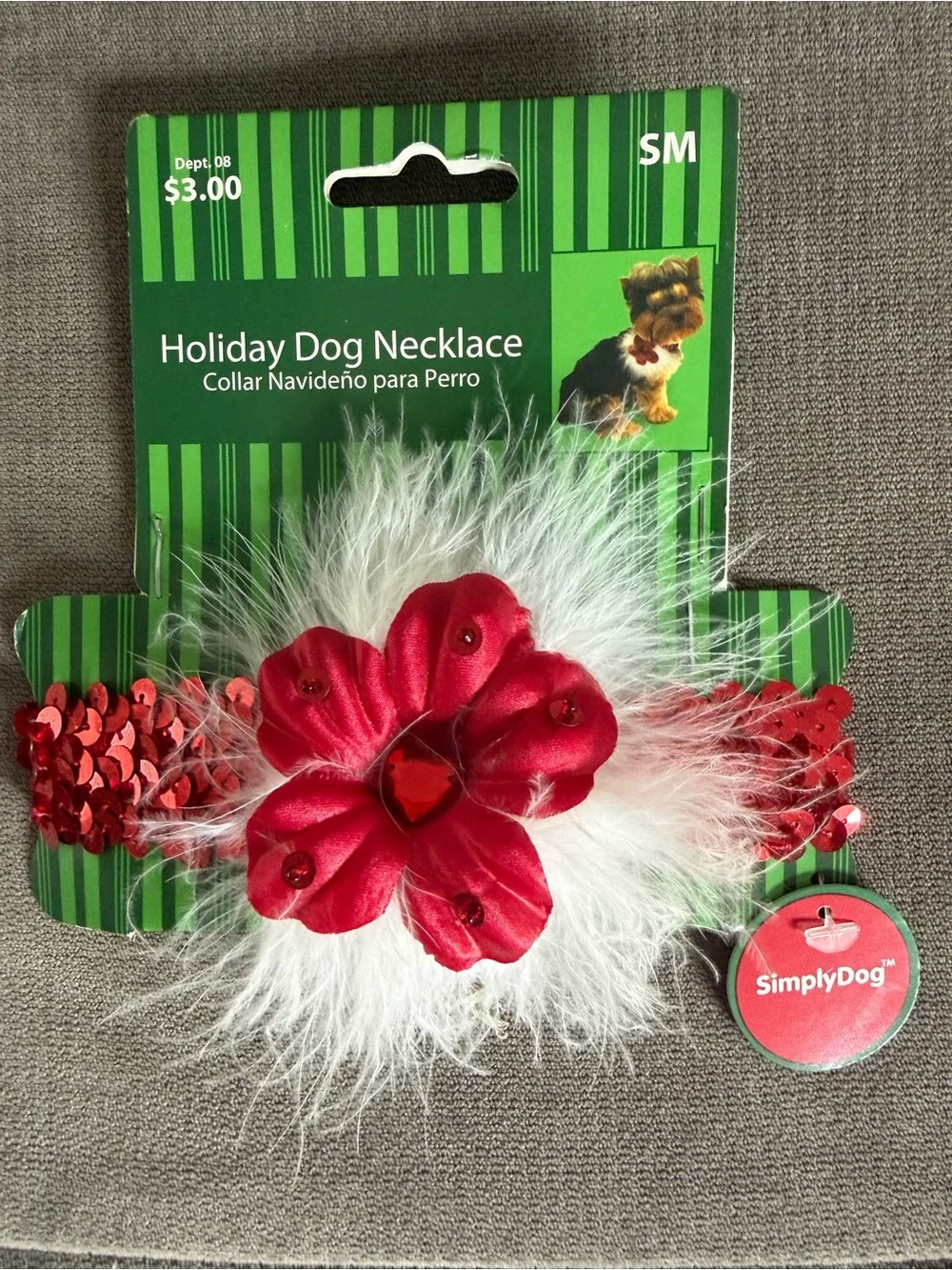 Holiday Dog Bundle - 2 Sweaters, Fleece, and Necklace, Size Small